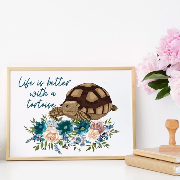 Sulcata Tortoise Art Print, Sulcata Tortoise Gift, Reptile Gift, Home Decor Wall Art, Watercolor Art, Turtle Art, Turtle Gift, Turtle Gifts