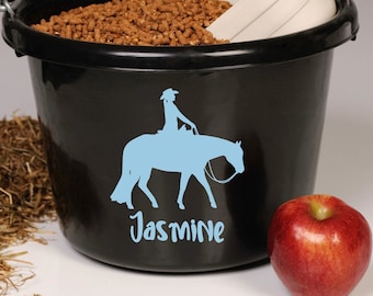 Personalized Horse Bucket Decal: Custom Vinyl Name Sticker