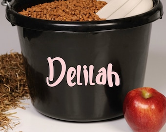 Horse Feed Bucket Decal: Personalized Name Sticker