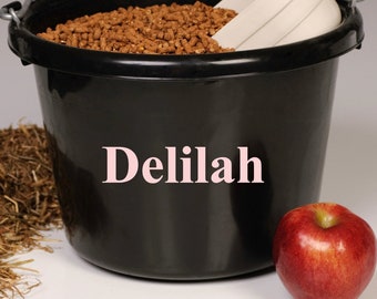 Horse Feed Bucket Decal: Personalized Name Sticker