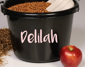 Horse Feed Bucket Decal: Personalized Name Sticker