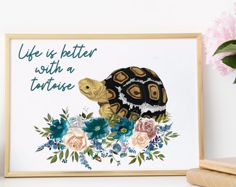 Leopard Tortoise Art Print, Leopard Tortoise Gift, Reptile Gift, Home Decor Wall Art, Watercolor Art, Turtle Art, Turtle Gift, Turtle Gifts