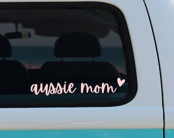 Australian Shepherd Mom Vinyl Decal: Aussie Car Sticker