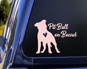 Pitbull On Board Car Decal, Vinyl Decal, Pitbull Sticker for Car, Pitbull Decal for Car Window, Pitbull Mom Decal, Pitbull Mom Sticker