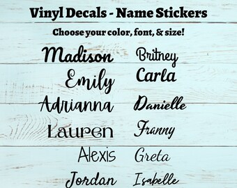 Personalized Name Vinyl Decal Sticker: Waterproof Name Label