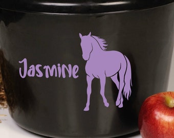 Horse Feed Bucket Decal: Personalized Name Sticker