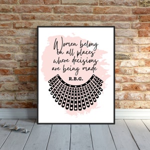RBG Printable, Ruth Bader Ginsburg Print, Feminist Art Print, Feminist Wall Art, Feminist Poster, Social Justice Poster, Social Justice Art