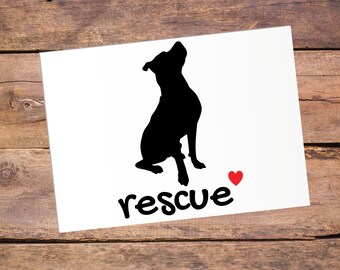 Rescue Pitbull Vinyl Decal: Waterproof Laptop, Car, Tumbler Sticker