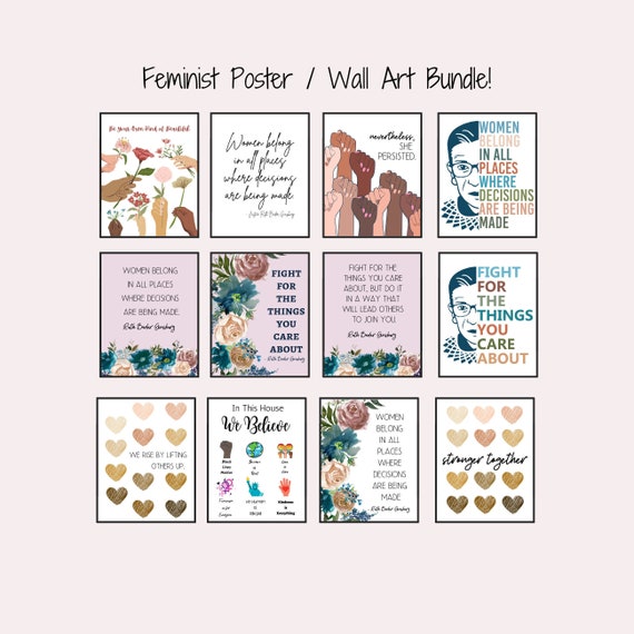 Feminism Wall Art Prints Set Feminist Wall Art Printable | Etsy