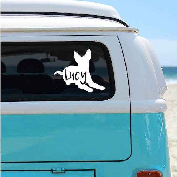 Blue Heeler Decal for Car Window, Heeler Sticker for Laptop, Blue Heeler Dog Decal, Personalized Cattle Dog Decal, Cattle Dog Car Sticker