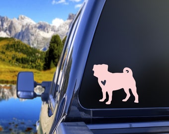 Pug Vinyl Decal: Sticker for Car Window, Laptop, Tumbler
