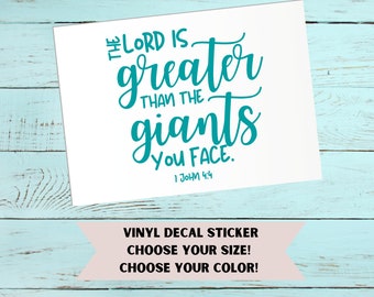 Christian Car Decal: "The Lord is Greater" Vinyl Sticker