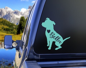 Personalized Pitbull Vinyl Decal: Waterproof Laptop, Car, Tumbler Sticker
