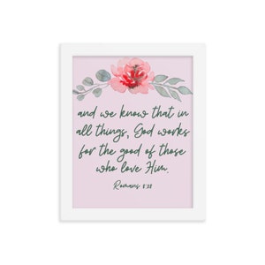 Romans 8:28 Bible Verse Wall Art, Bible Verse Print, Christian Print ...