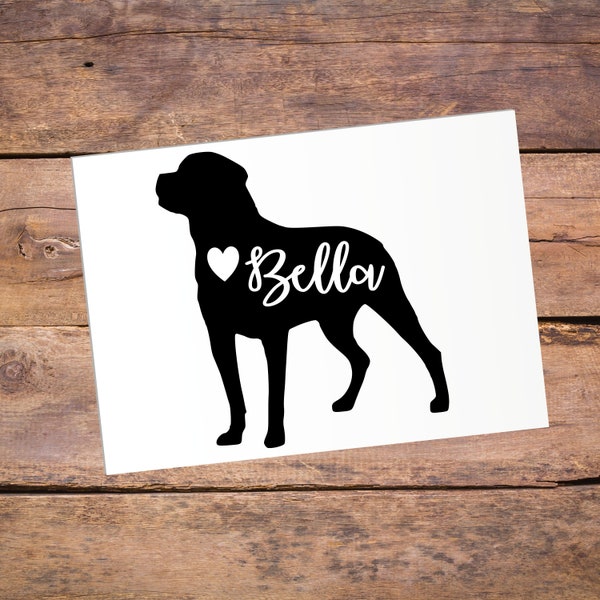 Rottweiler Dog Vinyl Decal: Personalized Sticker for Car or Laptop