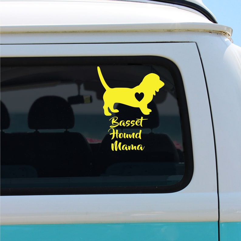 Basset Hound Car Decal Sticker Basset Hound Decal for Car for Women Basset Hound Gift for Dog Mom Basset Hound Sticker for Car Window