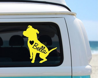 Personalized Pitbull Vinyl Decal: Waterproof Laptop, Car, Tumbler Sticker