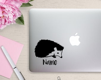 Personalized Hedgehog Vinyl Decal Sticker for Laptop or Car