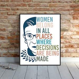 RBG Feminist Art Print: Ruth Bader Ginsburg Quote (Digital Download)