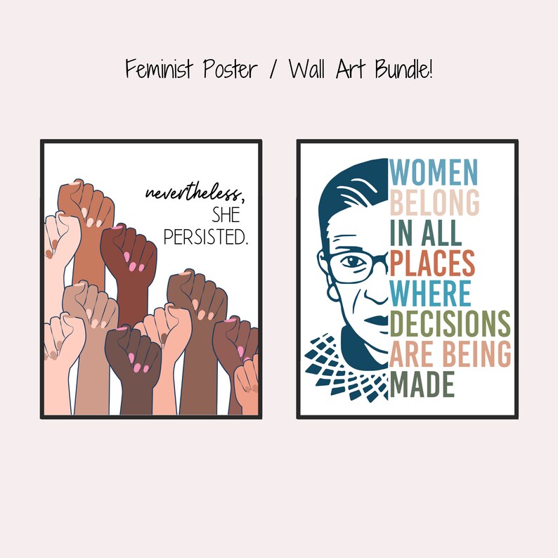 Feminism Wall Art Prints Set Feminist Wall Art Printable | Etsy