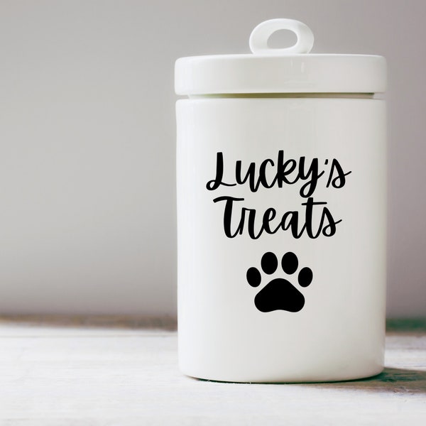 Personalized Dog Treat Jar Label, Custom Vinyl Decal for Treat Jar for Dog, Treat Sticker, Custom Dog Sticker, Vinyl Label, Vinyl Sticker