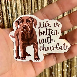 Chocolate Lab Sticker, Labrador Sticker for Laptop, Sticker, Chocolate Lab Gift, Labrador Retriever Gift