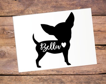 Chihuahua Car Sticker for Car, Chihuahua Car Decal, Chihuahua Car Accessories, Chihuahua Vinyl Decal, Chihuahua Vinyl Sticker for Laptop