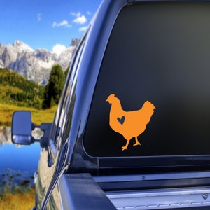 Chicken Car Decal Chicken Gift for Women, Gift for Mom, Chicken Decal, Chicken Car Window Sticker, Crazy Chicken Lady Sticker for Car