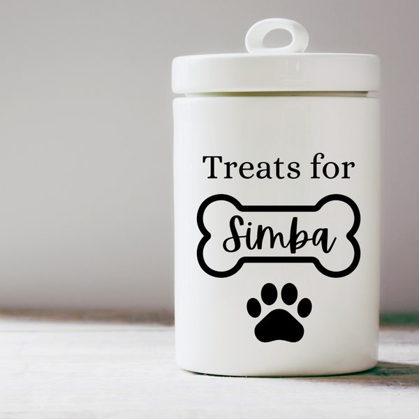 Personalized Dog Treat Jar Label, Custom Vinyl Decal for Treat Jar for Dog, Treat Sticker, Custom Dog Sticker, Vinyl Label, Vinyl Sticker