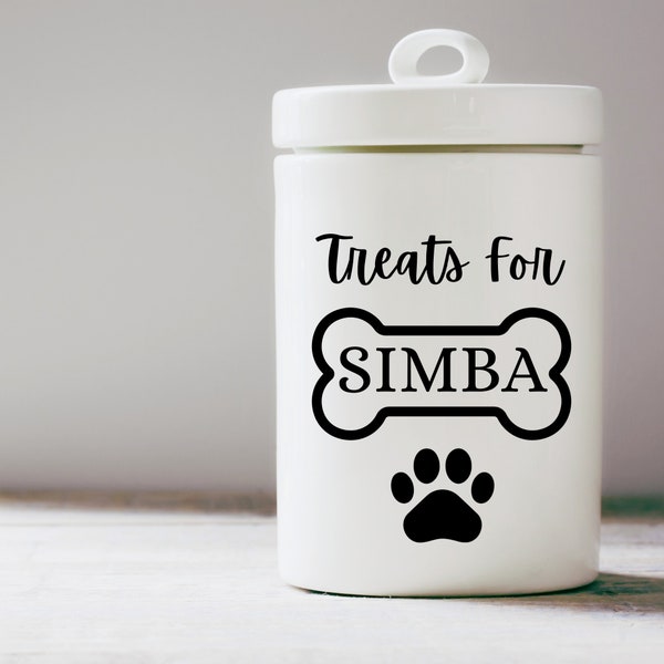 Personalized Dog Treat Jar Label, Custom Vinyl Decal for Treat Jar for Dog, Treat Sticker, Custom Dog Sticker, Vinyl Label, Vinyl Sticker