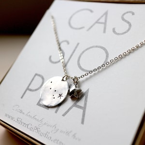CASSIOPEIA : Dainty Zodiac Sign Necklace • Celestial Constellation Necklace • Dainty Zodiac Sign Necklace • Custom Astrology Sign