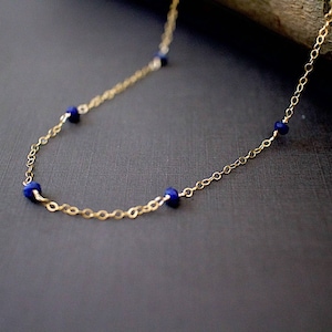 Lapis Lazuli Necklace • Station Jewelry