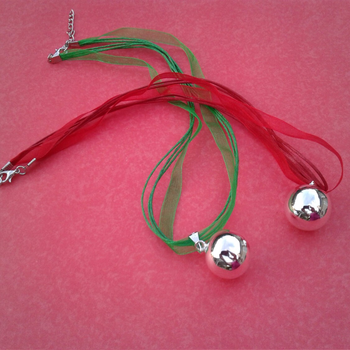 Jingle Bell Necklace Sterling Silver Bell Pendant Christmas Etsy