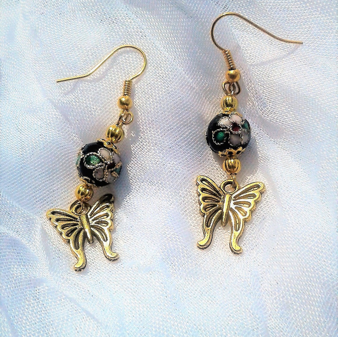 Boucles D'oreilles Papillon En Or Rose 14 Carats - Clous D'occasion