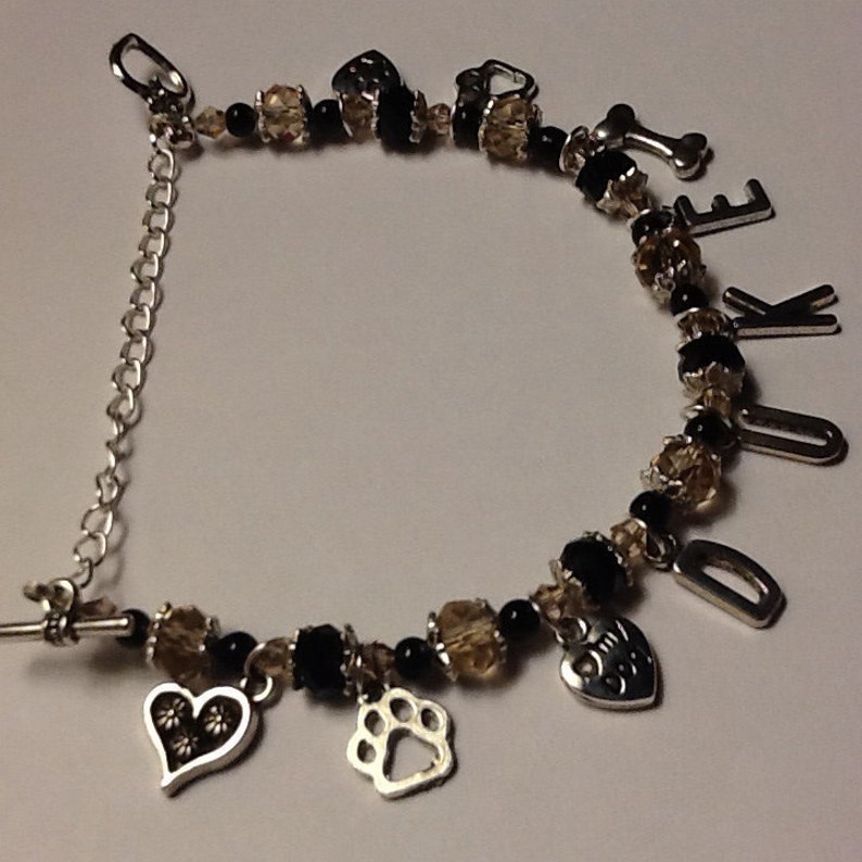 Custom Dog Charm Bracelet Personalized Dog Bracelet Love My Etsy