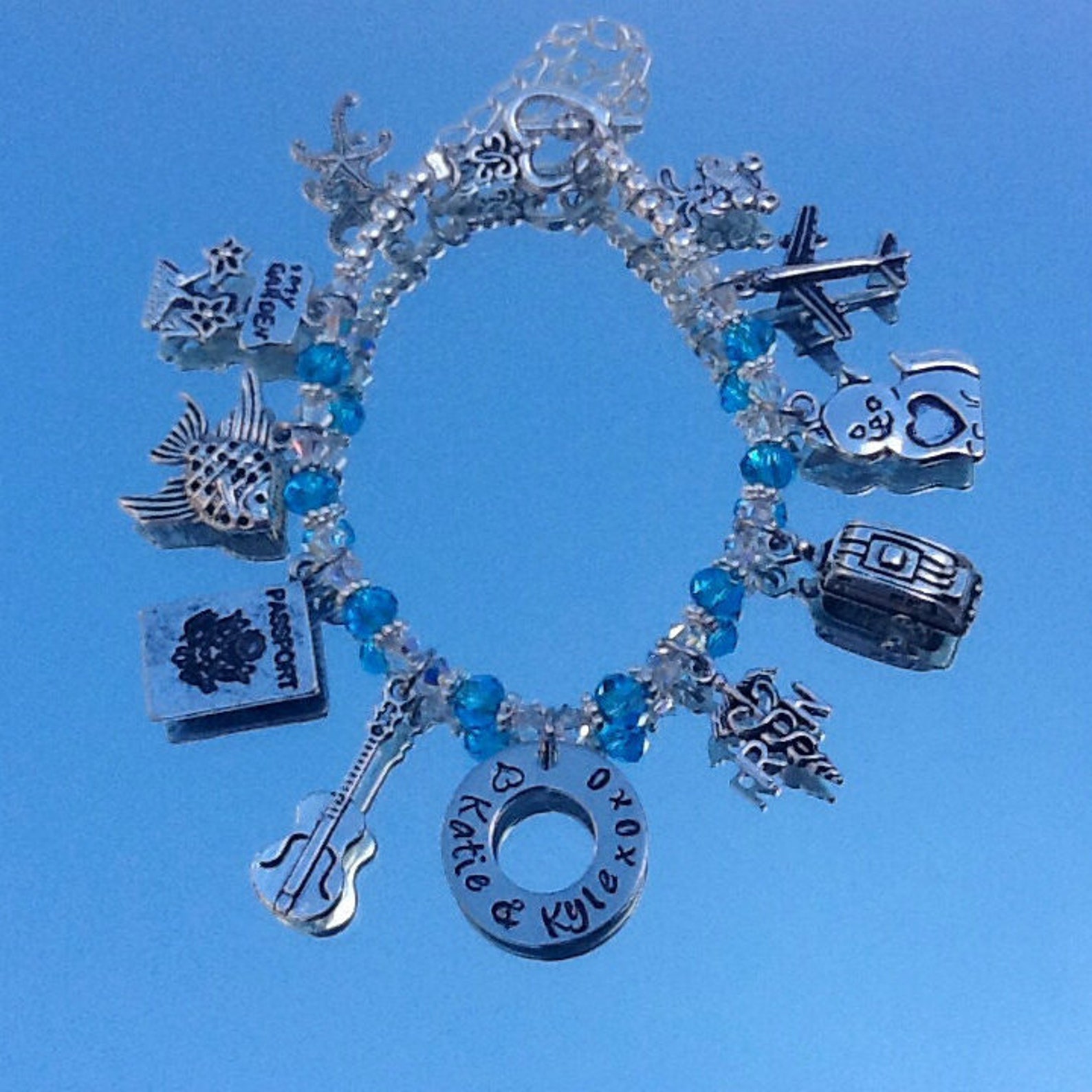 All About Me Custom Charm Bracelet Personalized Charm Etsy