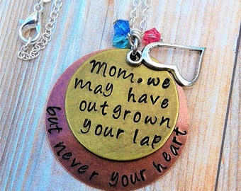Mother's Day Necklace Personalized Mother's Day Necklace Customized Mom Jewelry Mother's Lap Charm Custom Family Birthstones Hand Stamped