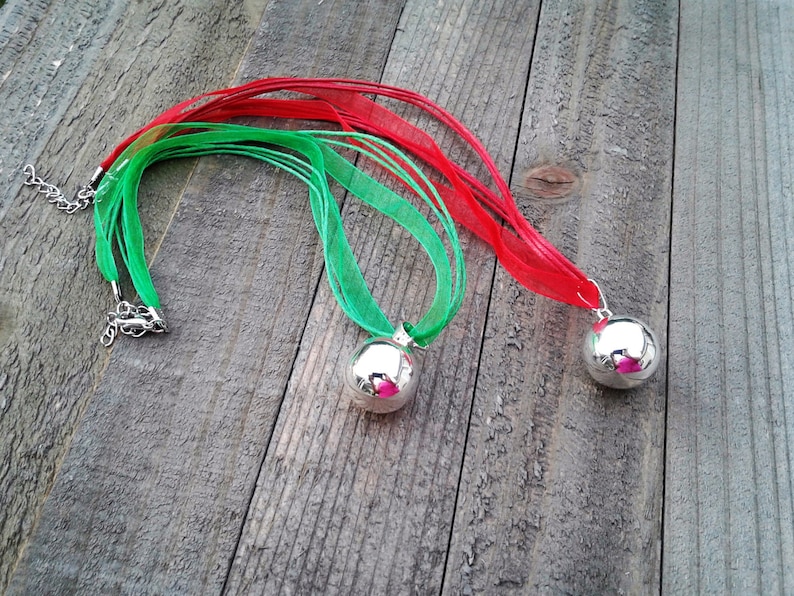 Jingle Bell Necklace Sterling Silver Bell Pendant Christmas Etsy