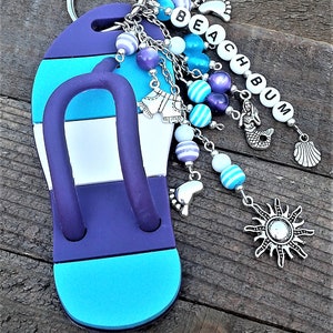 Flip Flop Keychain Beach Keychain Beach Keyring Sun Zipper Pull Purse Accessory Beach Car Mirror Accessory Mermaid Cut off Jeans Feet Charms