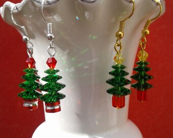 Weihnachtsbaum Ohrringe Weihnachten Schmuck Swarovski Kristall Baum Ohrringe Farn Grün Weihnachtsohrringe SterlingSilber Ohrhaken Gold Ohrringe