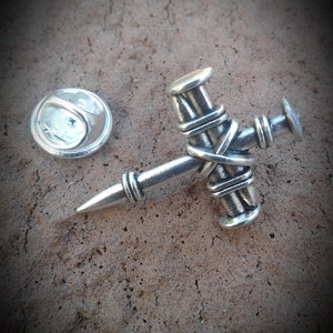 Nail Cross Lapel Pin Cross Tie Tac Church Usher Lapel Pin Easter Tie Tac Christian Faith Jewelry Nailed Cross Charm Baptism Gift Religious
