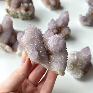 Amethyst Spirit Quartz | Spirit Quartz Cluster | Amethyst Cactus Quartz Crystal | Amethyst Spirit Quartz Point