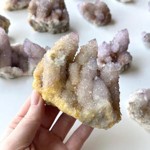 Amethyst Spirit Quartz | Spirit Quartz Cluster | Amethyst Cactus Quartz Crystal | Amethyst Spirit Quartz Point