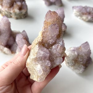 Amethyst Spirit Quartz | Spirit Quartz Cluster | Amethyst Cactus Quartz Crystal | Amethyst Spirit Quartz Point