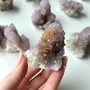 Amethyst Spirit Quartz | Spirit Quartz Cluster | Amethyst Cactus Quartz Crystal | Amethyst Spirit Quartz Point