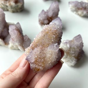 Amethyst Spirit Quartz | Spirit Quartz Cluster | Amethyst Cactus Quartz Crystal | Amethyst Spirit Quartz Point