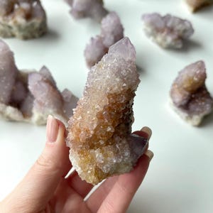 Amethyst Spirit Quartz | Spirit Quartz Cluster | Amethyst Cactus Quartz Crystal | Amethyst Spirit Quartz Point