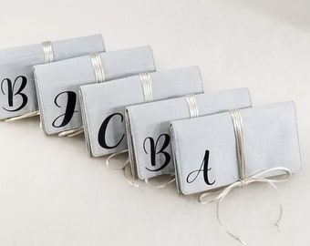 Bridesmaid Gift Set of Five Travel Jewelry Roll Custom Bridesmaid Wedding Party Gifts Unique Bridesmaid Gift Bridal Party Gift Jewelry Roll
