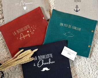 Customizable and removable organic linen dry hot water bottle, Customizable hot water bottle, Natural hot water bottle, Personalized hot water bottle