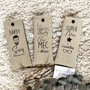 Valentine&#39;s Day Linen Glasses Case, Customizable Men&#39;s Glasses Case, Men&#39;s Gift, Valentine&#39;s Day Men&#39;s Gift, Love, Love